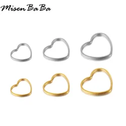 5PCS/lots Stainless Steel Hollow Heart Charms For Jewelry DIY Making Heart Pendants Accessories
