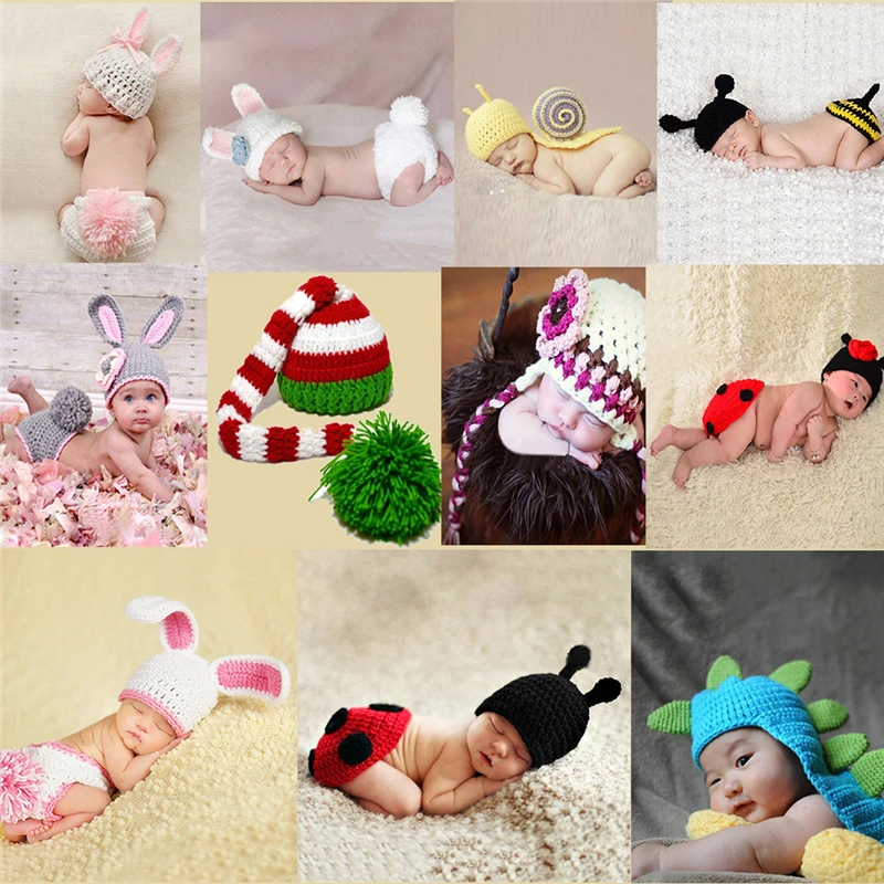 

Rabbit Baby Newborn Photography Props Knit Hat Animal Baby Pants Defined for Newborns Photo Shoot Baby Costume Newborn Baby Cute