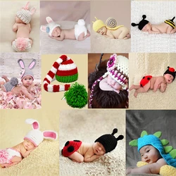 Rabbit Baby Newborn Photography Props Knit Hat Animal Baby Pants Defined for Newborns Photo Shoot Baby Costume Newborn Baby Cute