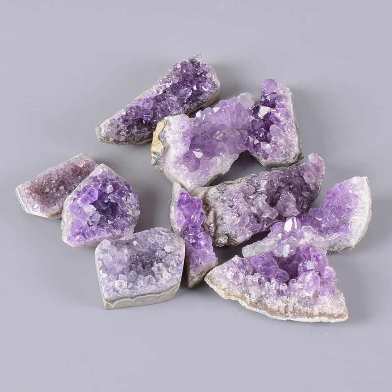 

10 pieces Raw Amethyst Rock Figurine Beautiful Purple Skeletal Quartz Crystal3-8 cm Agate Specimens Feng Shui Healing Statue