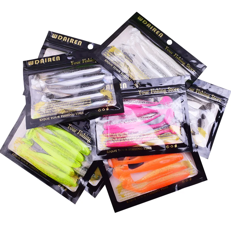 WDAIREN Soft Lures Double Color Silicone Artificial Bait 5cm 7cm Goods For Sea Fishing Wobblers Pva Tail Swimbaits Bass Tackle