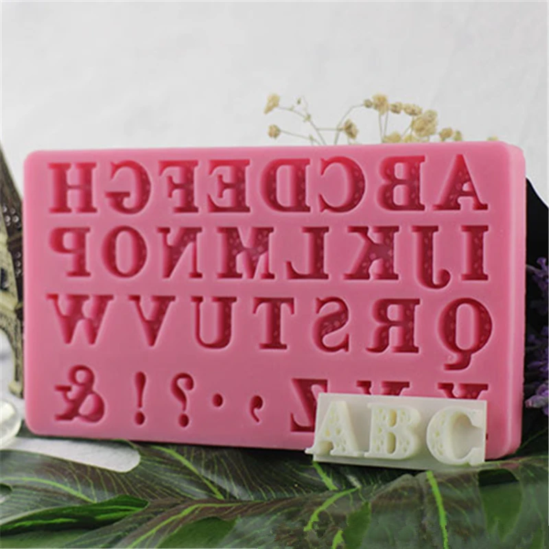 26 Letters With Symbol Shaped Silicone Cake Mold Sugar Paste 3D Fondant Cake Decoration Tool D390