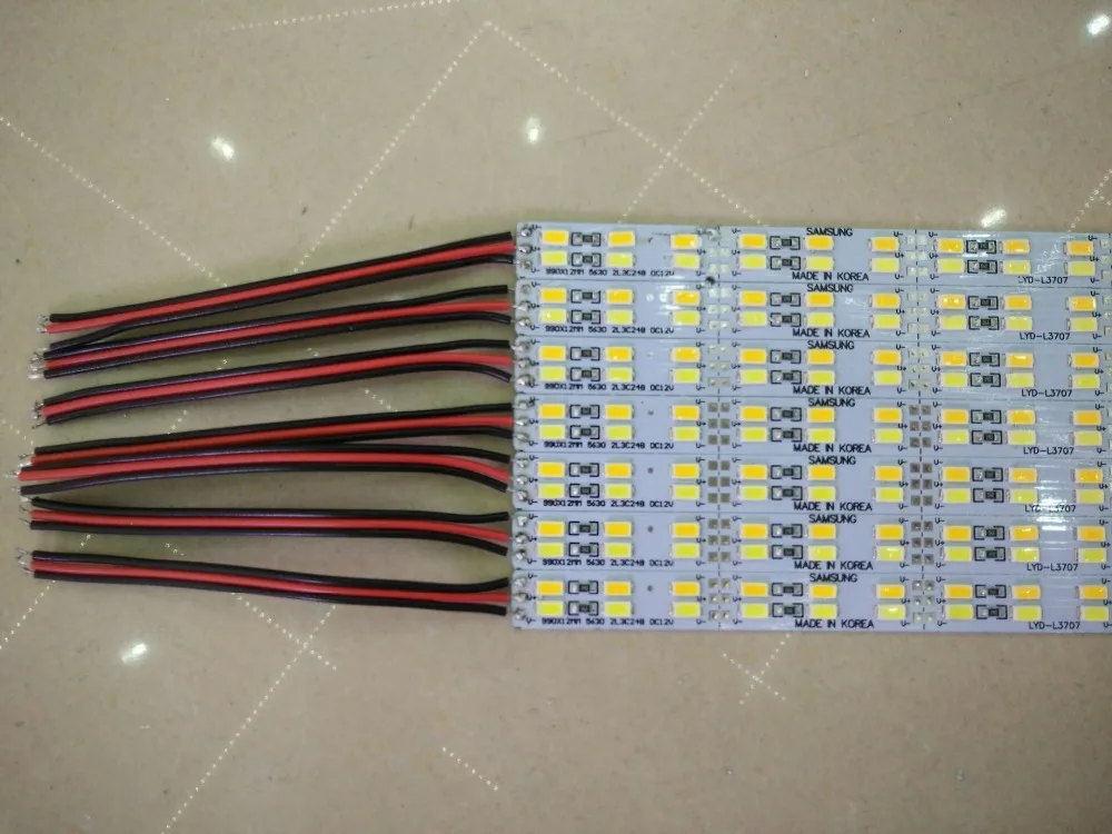 10pcs*0.5m Factory Wholesale Double row 6500K CW+3500K WW double color Mix 4000K DC12V 144 SMD 5630 LED Hard Rigid LED Bar Light