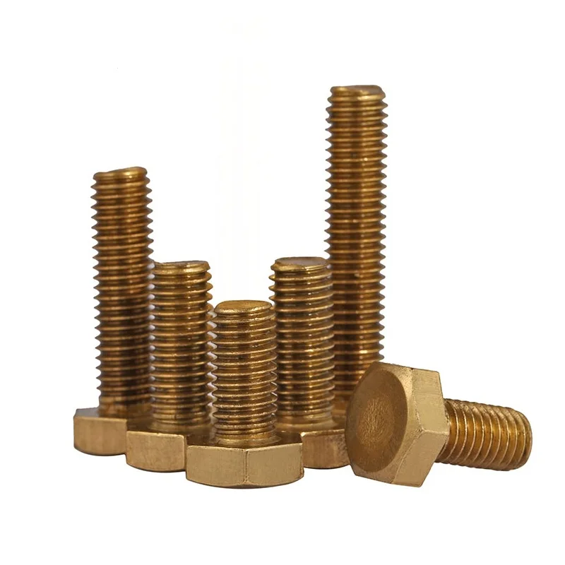 Tornillos de latón M6 M8, cobre, latón, seis pernos de esquina, cobre, seis tornillos de esquina DIN933, seis tornillos de bronce y tornillos.