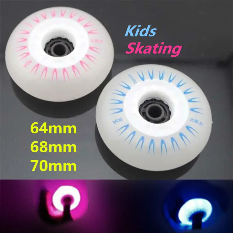 children roller skates wheels lighting wheel 62mm 64 68 70 MM 90A 8pcs / lot