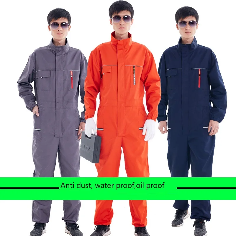 Uniforme siamés para seguridad reflectante, ropa de trabajo a prueba general, cuello levantado, reparación de lavado de coches, mecánico, mono de trabajo resistente al desgaste