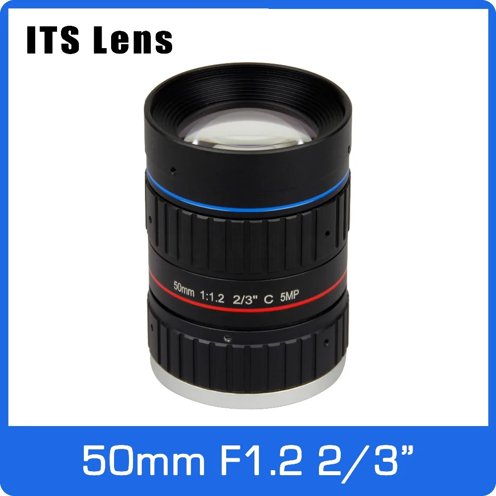 

2/3 inch 5MP ITS Lens 50mm Ultra Starlight F1.2 C Mount For Electronic Police or Traffic Camera