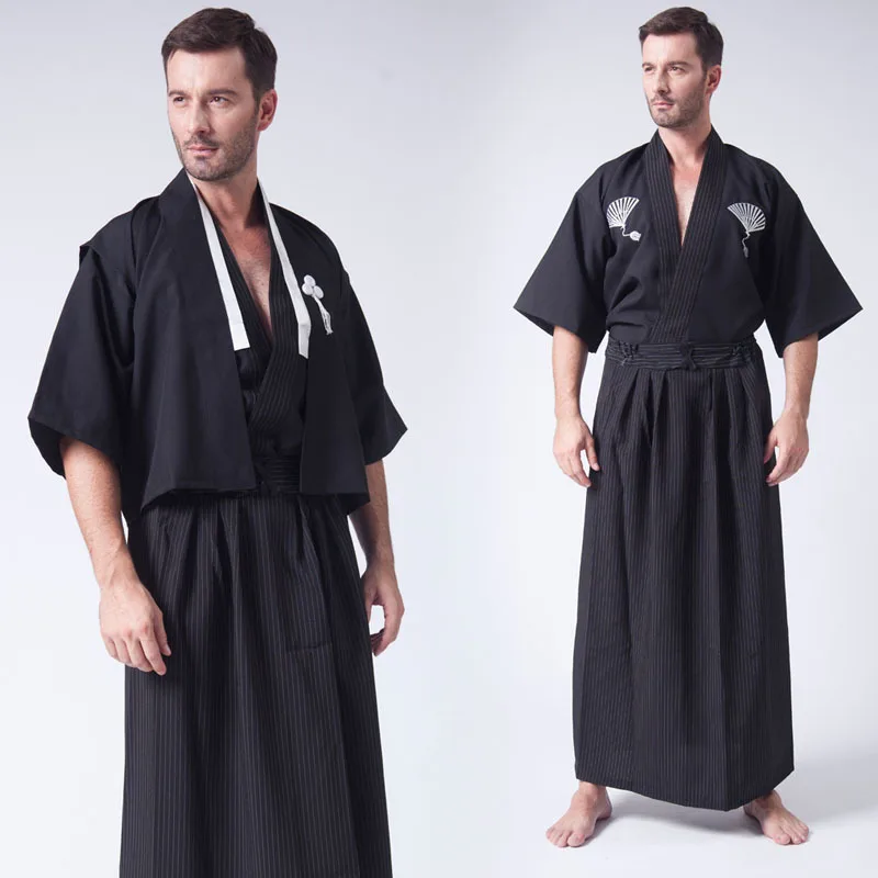 Japanse Kimono Jurk Mannen Kimono Badjas Cos Kleding Warrior Nemen Karate Uniform Een Stage Performance Kleding