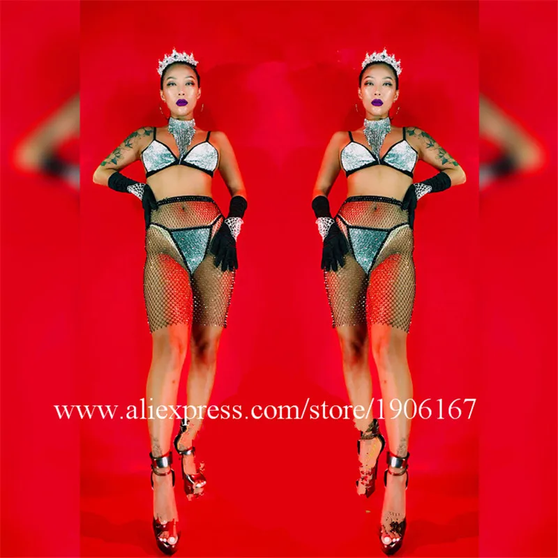 New Sexy Lady Party Evening Dance Team Clothes With Crown Catwalk Model Show Ballroom Costume Christmas Halloween DS DJ Bar Suit