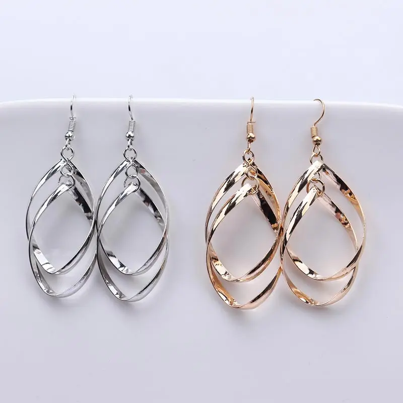 Geometric Earrings for Women Gold Silver Spiral Earrings Hiphop Rock Punk Party Jewelry Statement Earring 2019 Fashion Elegant