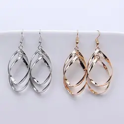 Geometric Earrings for Women Gold Silver Spiral Earrings Hiphop Rock Punk Party Jewelry Statement Earring 2019 Fashion Elegant