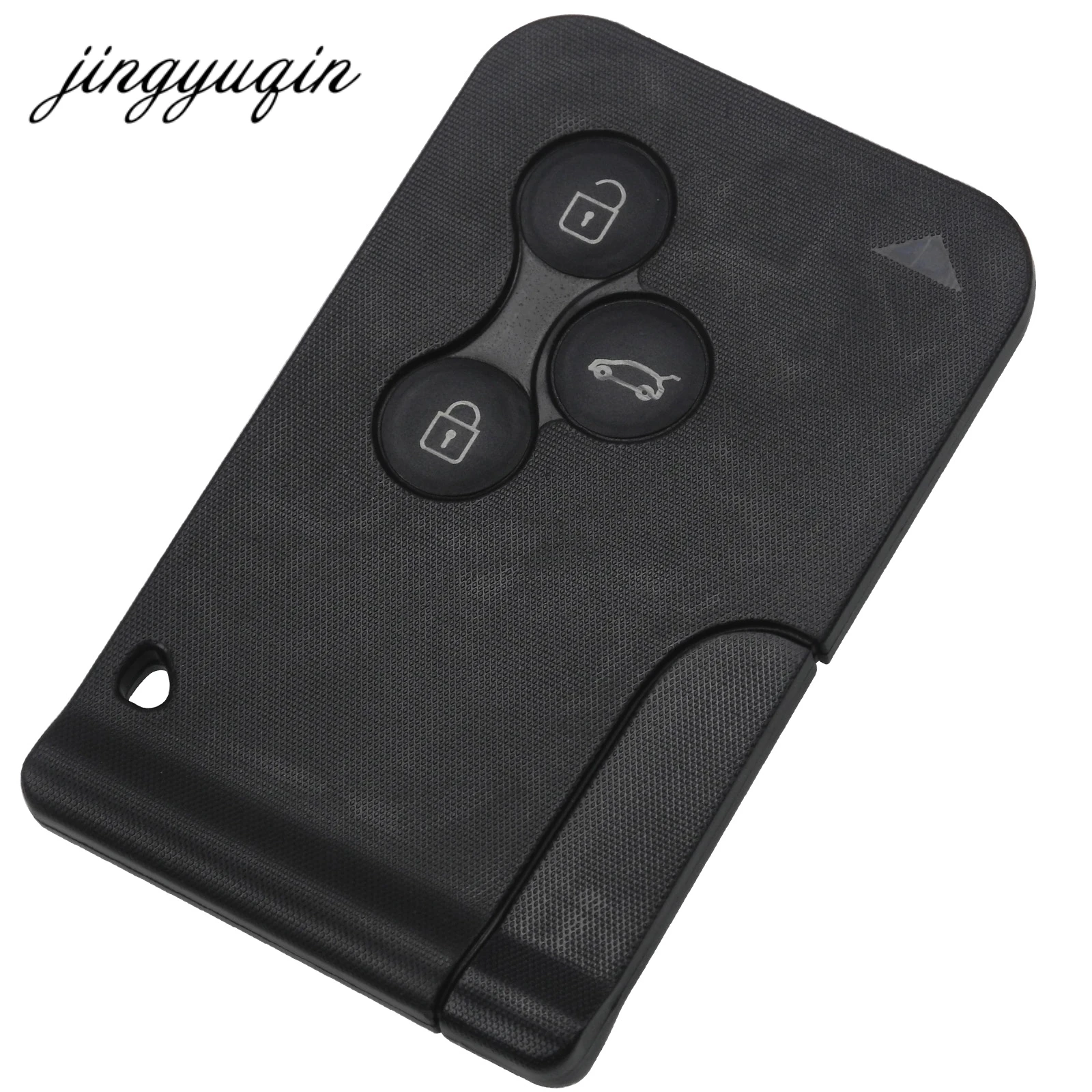 jingyuqin 3 Button Smart Key Card For Renault Clio Logan Megane 2 3 Koleos Scenic Car Key Fob Card Case Shell with Small Key