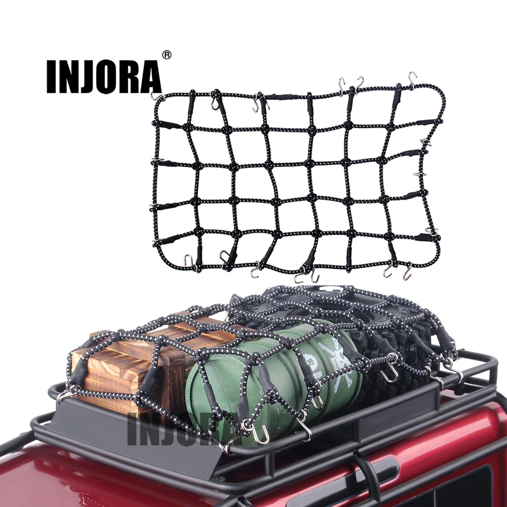 INJORA 1PCS Black Red Elastic Luggage Net for 1:10 RC Rock Crawler TRX-4 D90 AXIAL SCX10 RC Car Accessories