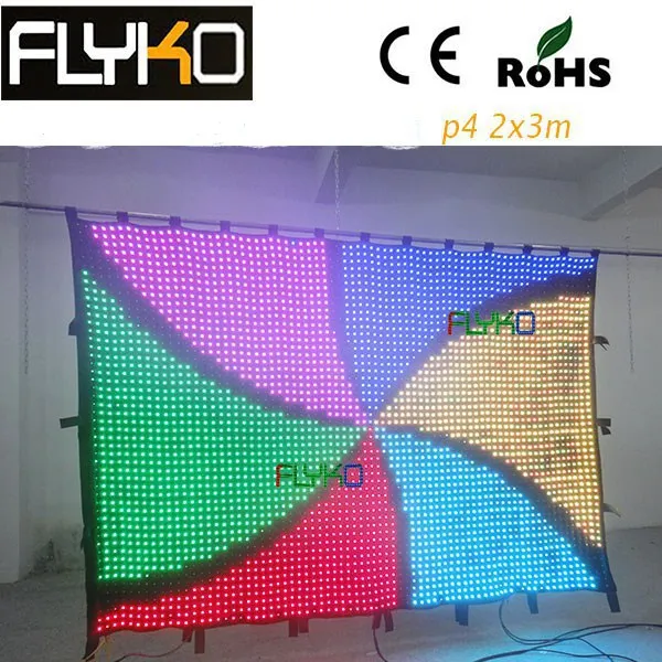 P4 3m*2m led vedio curtain for dj backdrops wedding equipments