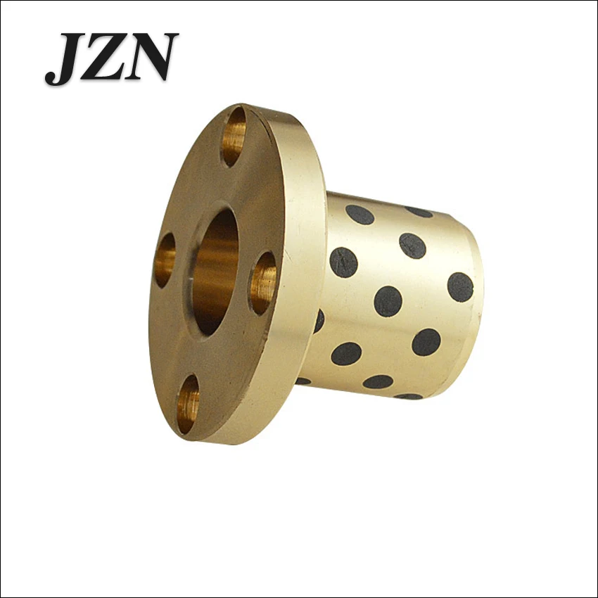 JFB flanged bronze impregnated graphite oilless bush flange solid self lubricant embedded bearing inner diameter  30 35 40 mm