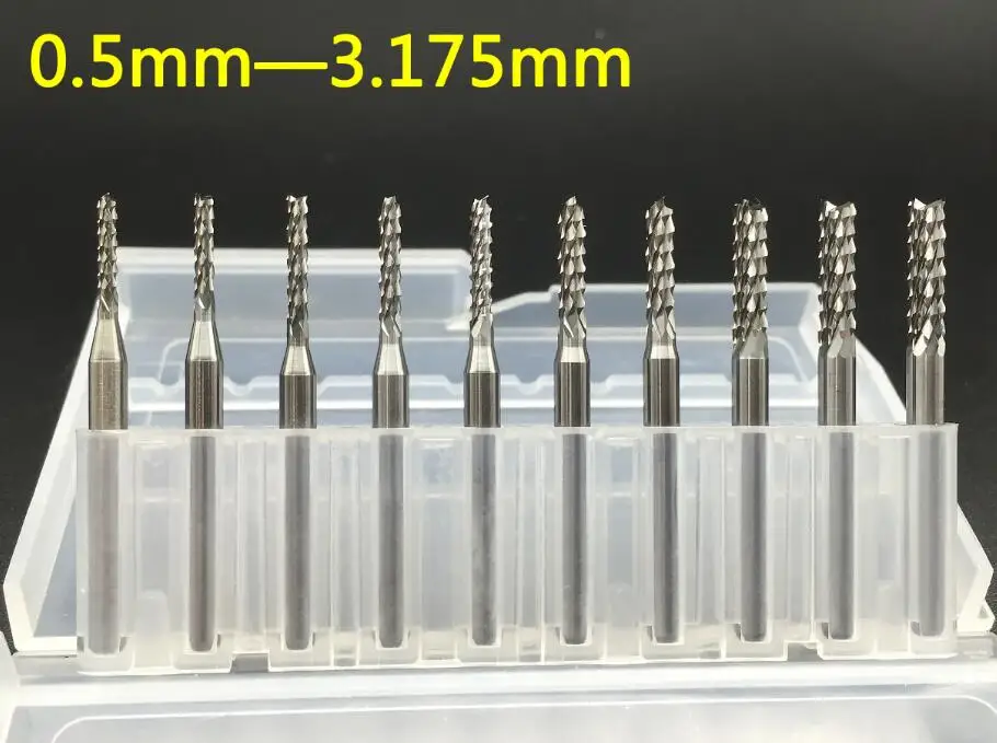 10pcs3.175mmTungstenPCBMillingCutterBits.1/8