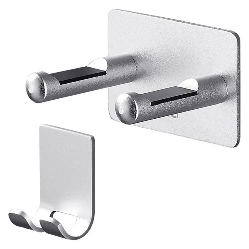 Wall-mounted Bathroom Hair Dryer Rack Storage Hairdryer Holder Stand Support Silver