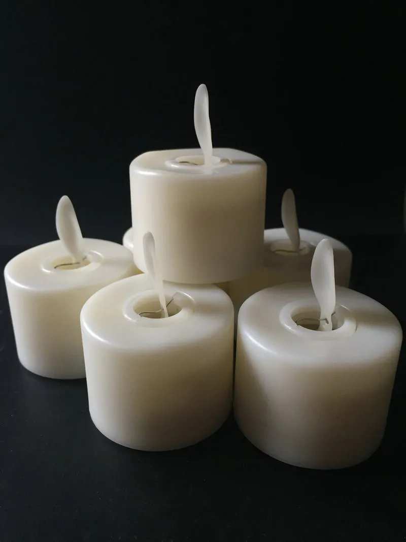 12pcs Electronic Flameless TeaLight LED Votive Candle Swinging Dancing Moving Wick lamp Home Wedding Party table Decor-Warm whit