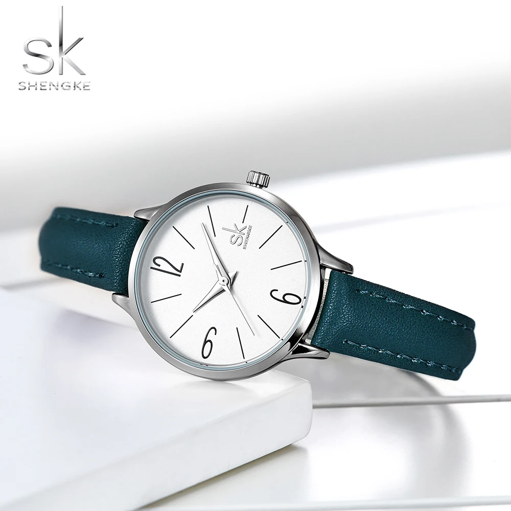 Shengke Nieuwe Horloge Vrouwen Casual Leer Vrouwelijke Horloges Meisje Horloges Japanse Quartz Klok Relogio Feminino Reloj Mujer