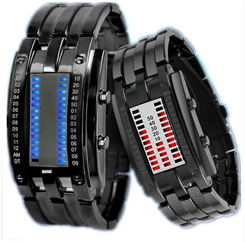 Fashion Creative Binary Digital Watch Men Sport Electronic Watch Luxury LED Men's Watch Clock Relogio Digital erkek kol saati