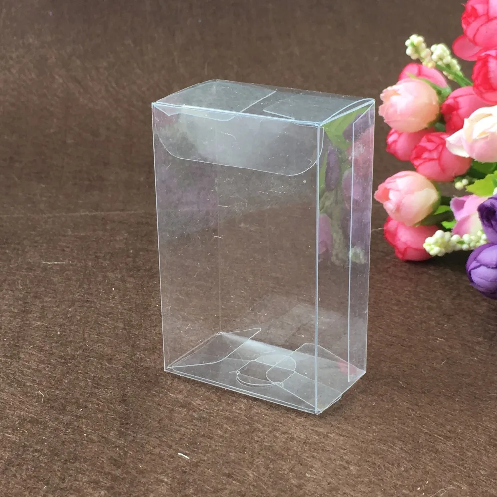 3*5*7cm 50pcs clear plastic pvc boxes schachtel transparent box for candy/wedding gift jewelry display packaging boxes