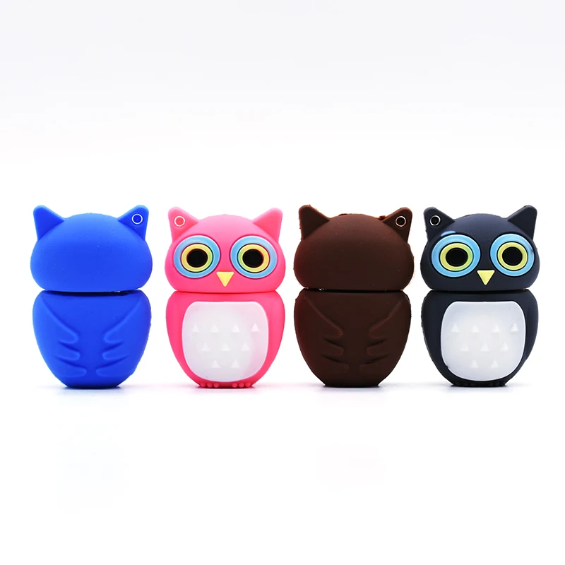 Unidad flash usb de animales, pendrive de 4GB, 8GB, 16GB, 32GB, 64GB, 128GB, pájaro, búho nocturno, regalo