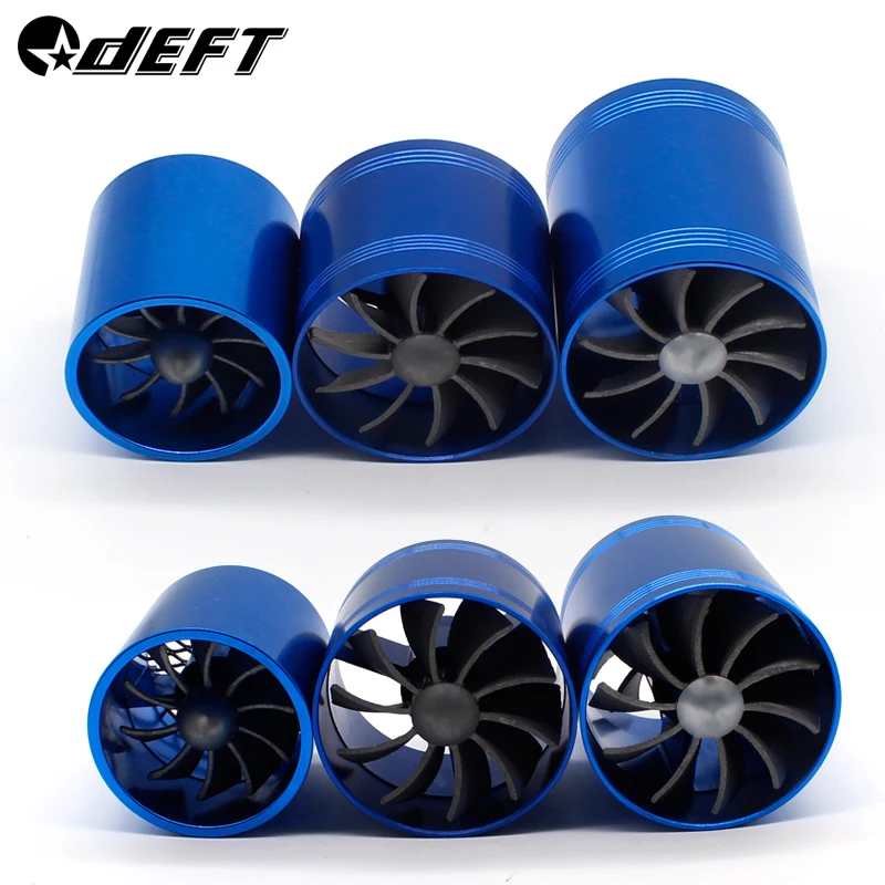 DEFT Car Auto Supercharger Turbonator Double Turbine Turbo Charger Air Intake Fan Fuel Gas Saver for Audi Ford Toyota Nissan