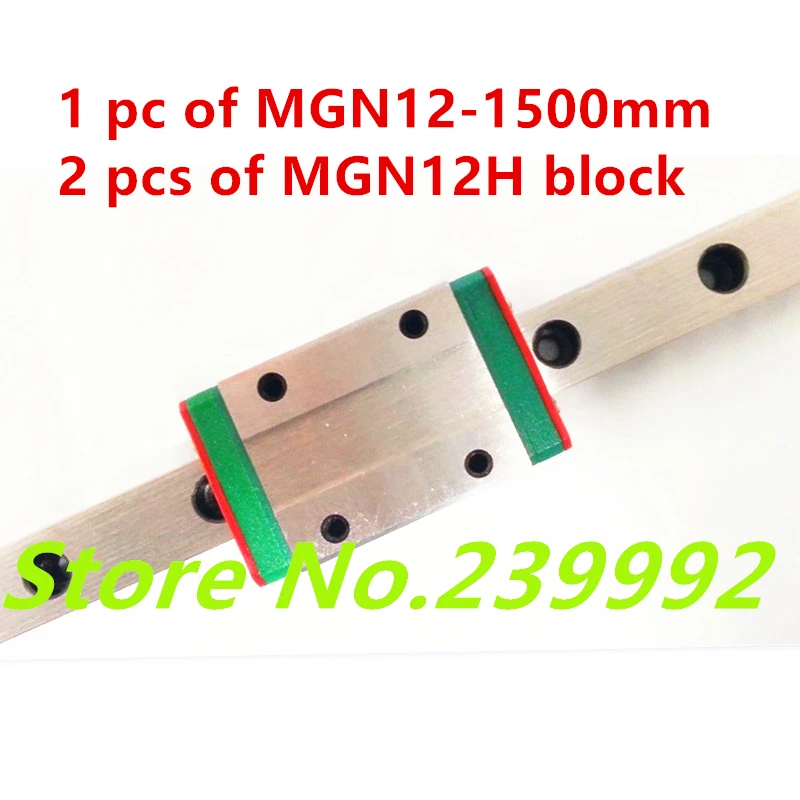

12mm linear guide MGN12 1500mm linear rail with 2 pcs MGN12H or MGN12C linear carriages block for CNC DIY and 3D printer XYZ cnc