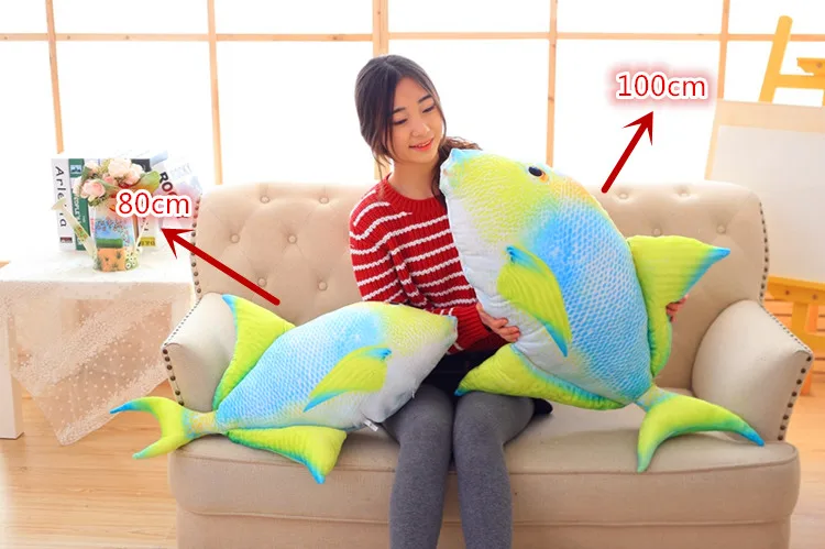 

new creative green spotted fish toy plush fish pillow doll gift