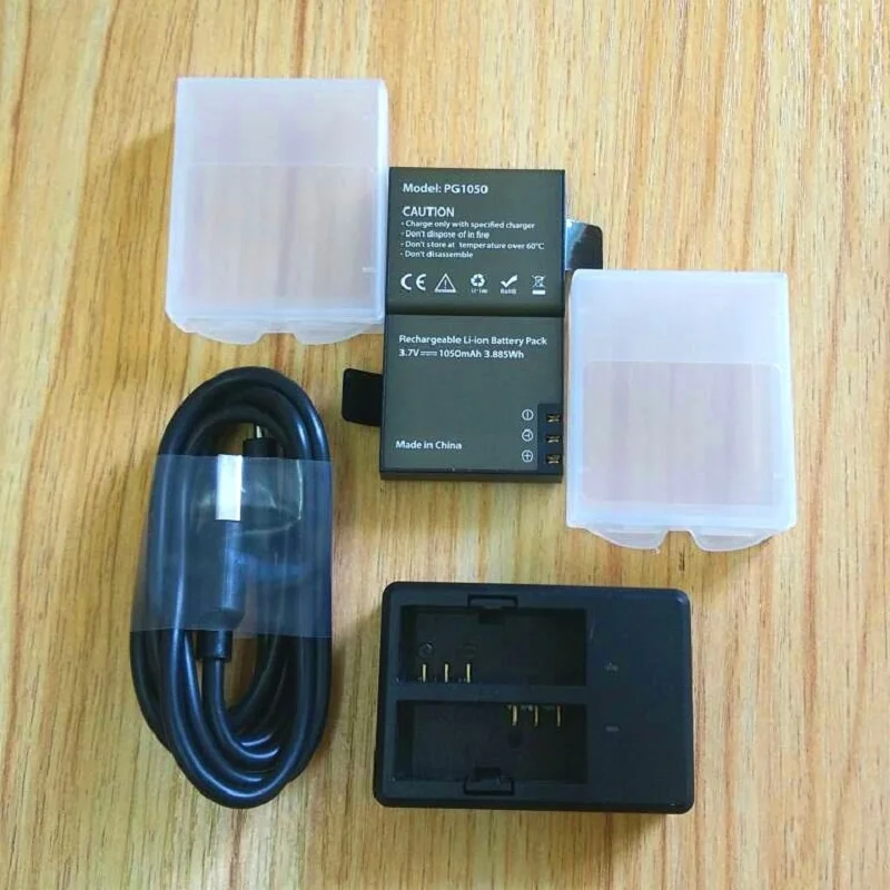 Oryginalne akcesoria SJCAM EKEN ładowarka 1350/1050mAh podwójna ładowarka do akumulatora Sj4000 Sj5000 EKEN H9R H5/6S kamera akcji