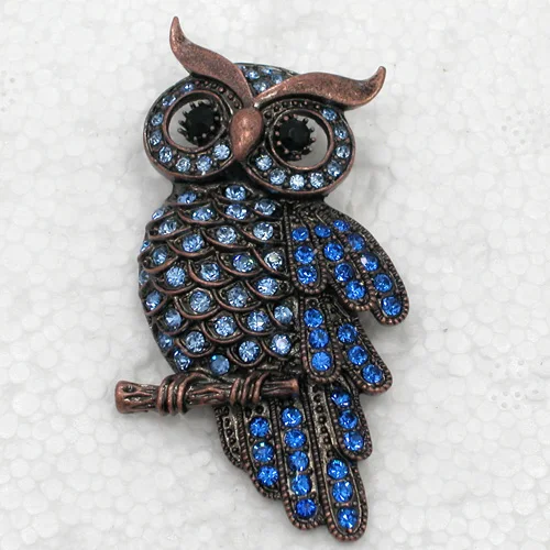 

60pcs/lot Mixed Color (Can Notes Color) Wholesale Owl Brooch Rhinestone Pin brooches C101943
