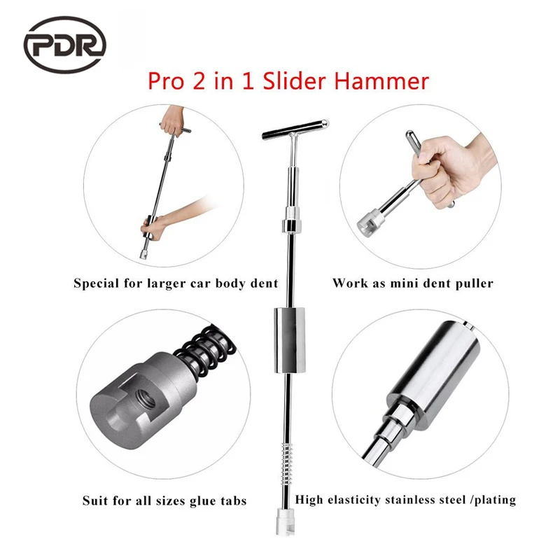 PDR Tools Reverse Hammer Car Body Paintless Dent Repair Tool Set Dent Puller Slide Hammer Fungi Suction Cup for Remove Dent Hail