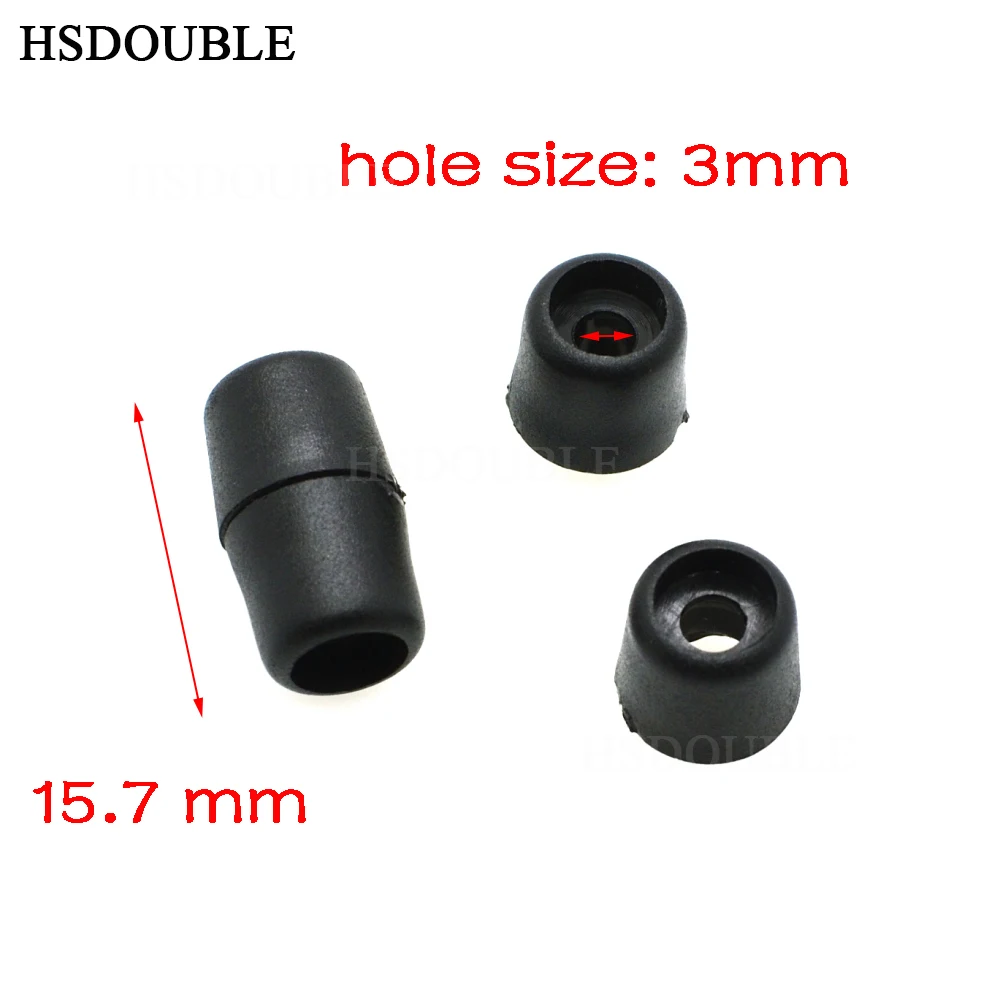 HSDOUBLE Lanyard Safety Breakaway Pop Barrel Connectors For Ribbon Lanyards Black Plastic Buckles