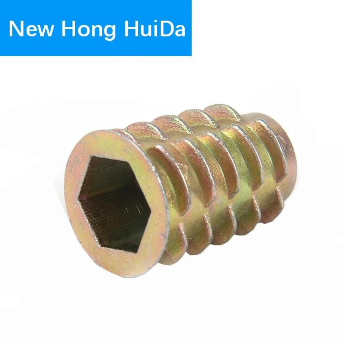 M4 M5 M6 M8 M10 Zinc Alloy Furniture Insert Nuts Hex Socket Head Drive Screw For Wood Metric Thread Flanged