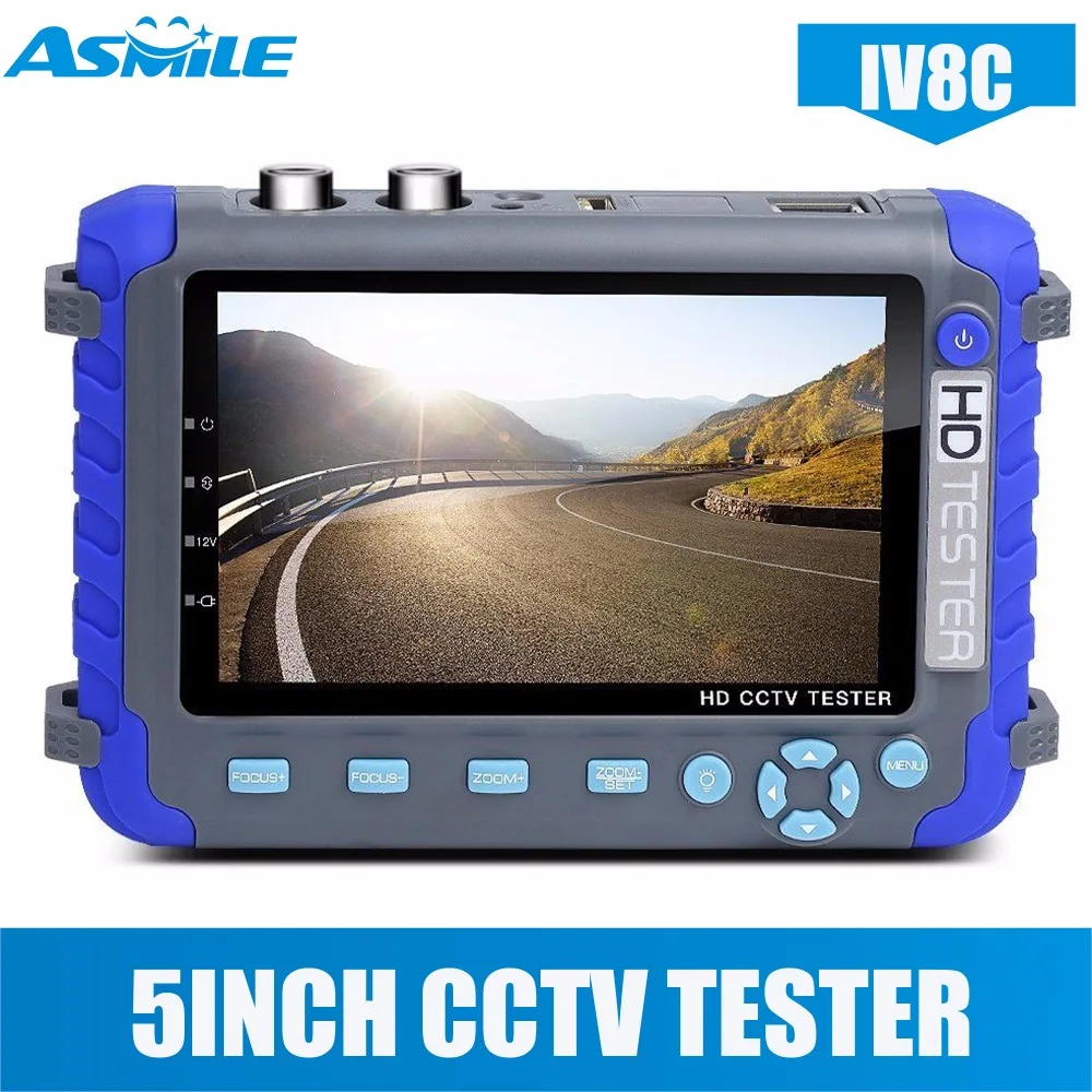 2018 New Arrival IV8C 5MP AHD Camera Tester with 5 Inch LCD Monitor 4in 1 AHD CCTV TVI CVBS Security Camera Tester