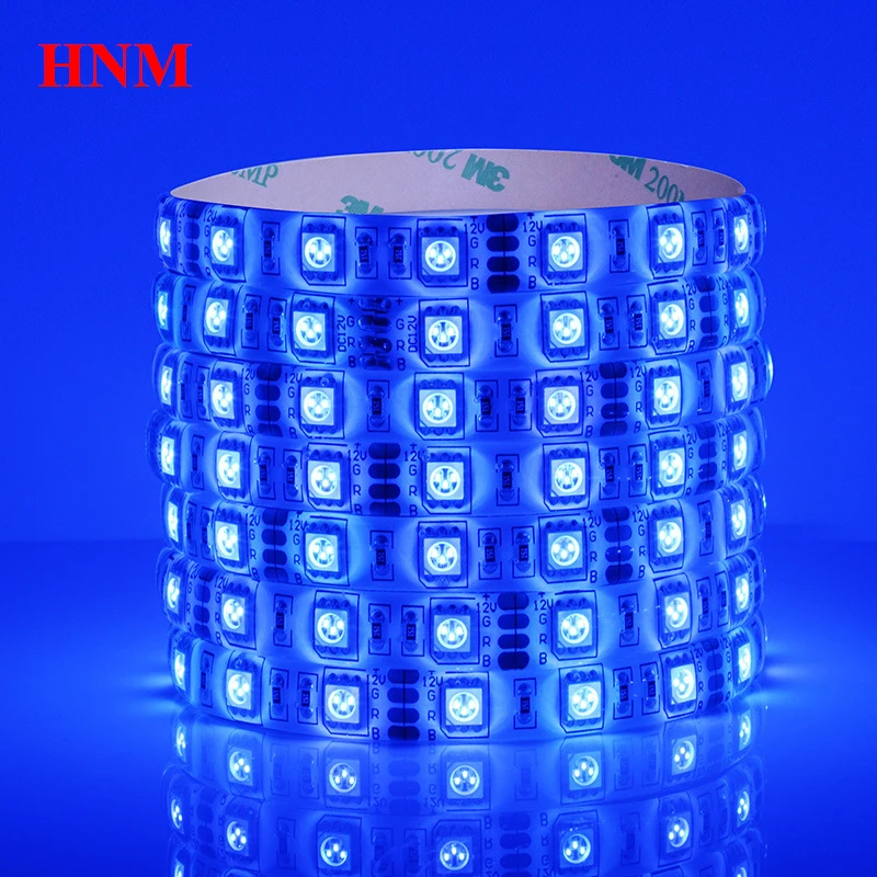 12V Blue LED Strip 5050 SMD DC12V Flexible Tape Lights SMD5050 60LEDs/m 5M/Roll Blue Color Waterproof IP65 LED Light White PCB