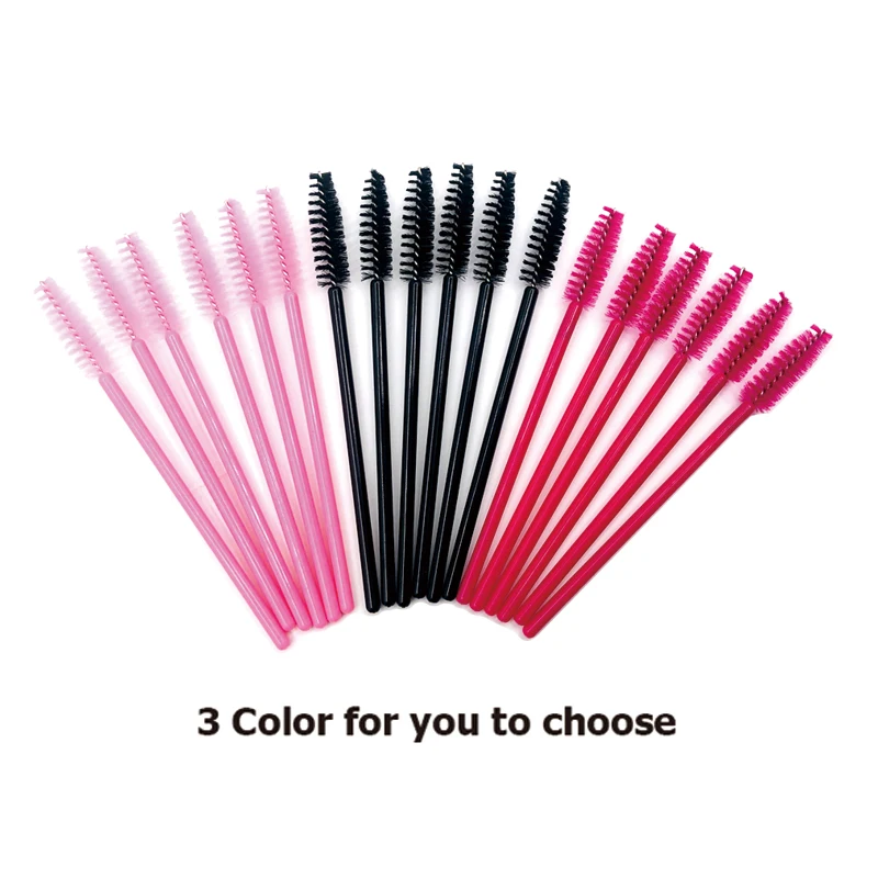 50Pcs Disposable Micro Eyelash Comb Brush Spoolers Makeup Kit Lash Extension Brushes Mascara Applicator Wand Lash Eyebrow Brush