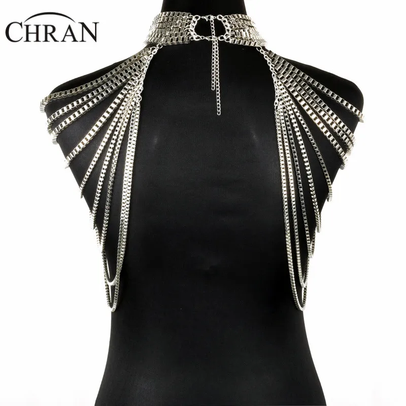 Chran 2 Color Women Exaggerated Beach Bikini Full Bra Chain Shoulder Necklace Tassel Jewelry Wholesale