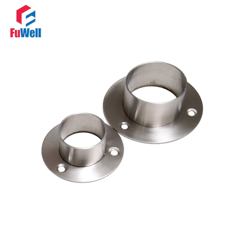 2pcs Stainless Steel Flange Bracket 38/51mm Pipe Bracket Flange Seat Wardrobe Hanging Clothes Rod Seat Flange Bracket