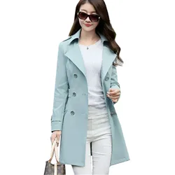 Windbreaker Female 2024 Spring Autumn new Korean Double Breasted Slim ladies Long Trench Coat for Women Plus Size Casual Tops