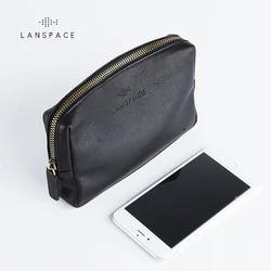 LANSPACE men's leather wallet fashion coin purses holders famous brand purse