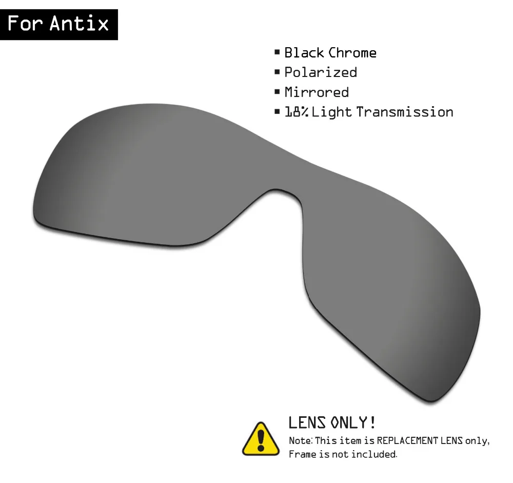 

SmartVLT Polarized Sunglasses Replacement Lenses for Oakley Antix - Black Chrome