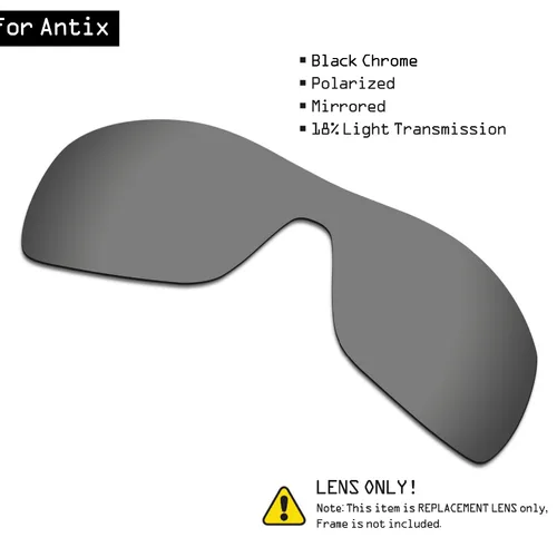 오클리 앤틱스용 SmartVLT 편광 선글라스 교체 렌즈, 블랙 크롬 Best5 오클리 앤틱스용 SmartVLT 편광 선글라스 교체 렌즈, 블랙 크롬 Best5