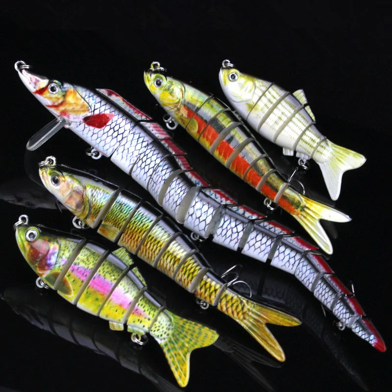 Leurre de pêche artificiel Swimbait 8 segments, appât articulé en plastique, coulée lente, 1 pièce, PROMO
