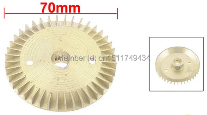 

Water Pump Part Single Side Design Gold Tone Brass Impeller 70mm Dia 2pcs