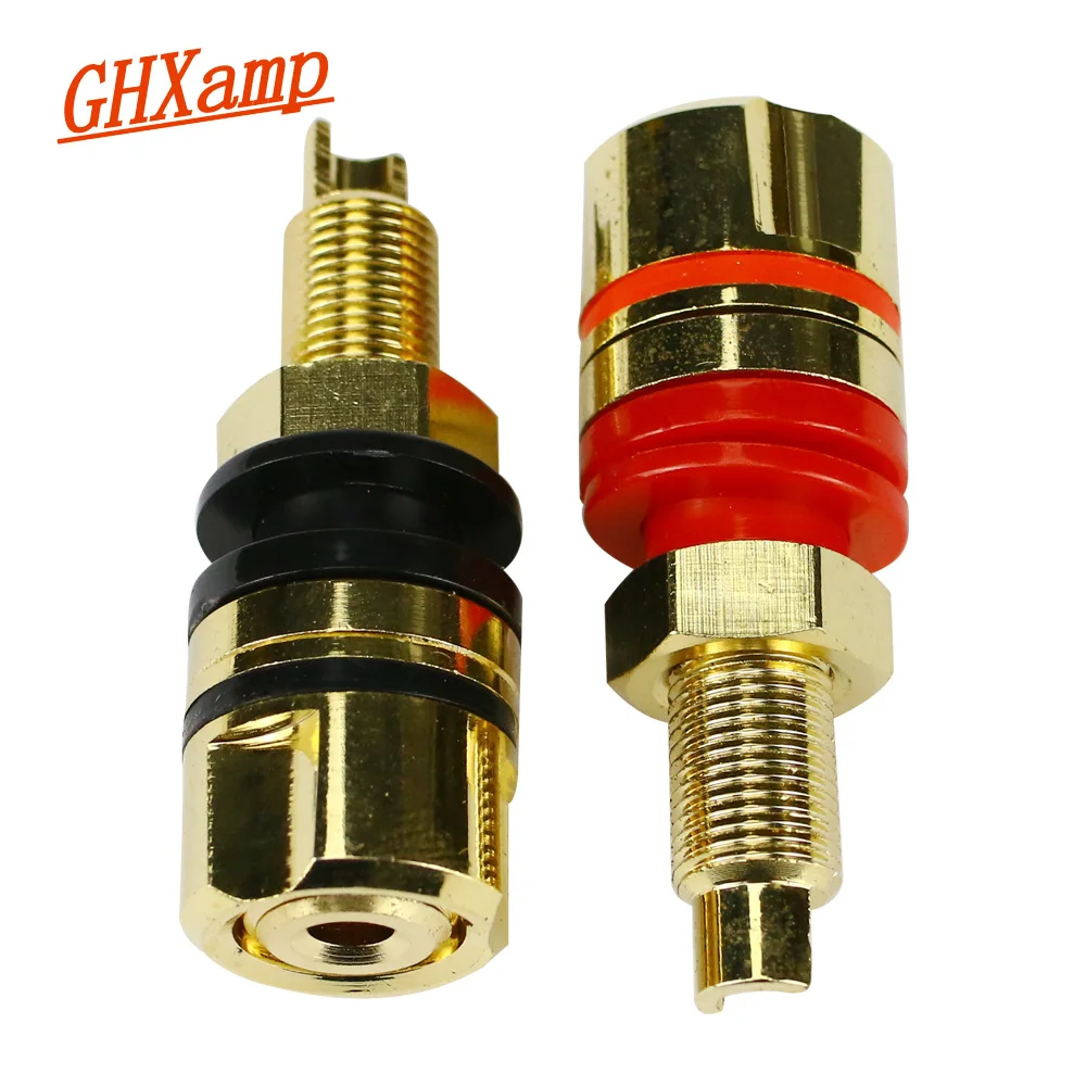 GHXAMP Speaker Terminal Amplifier Binding Post Red Black Connector New M8 Banana Speaker Plug Jack Pure Copper Good Quality 2pcs