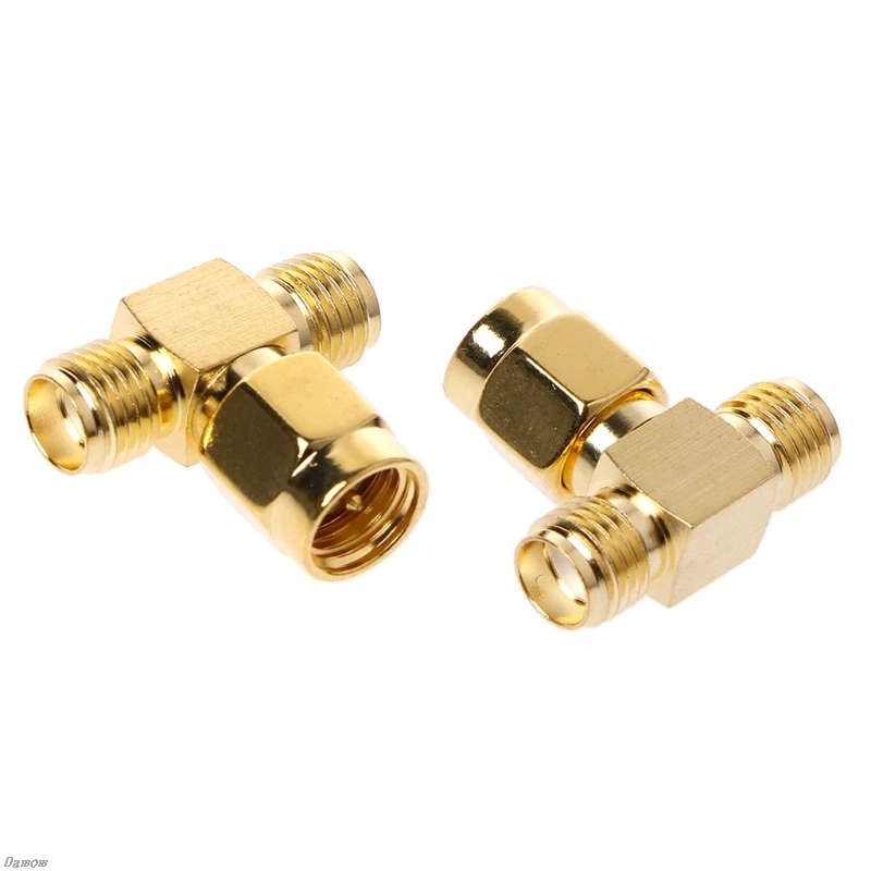 10PCS  3 Way Splitter SMA Male to Two SMA Female Triple T RF Adapter Connector Damom