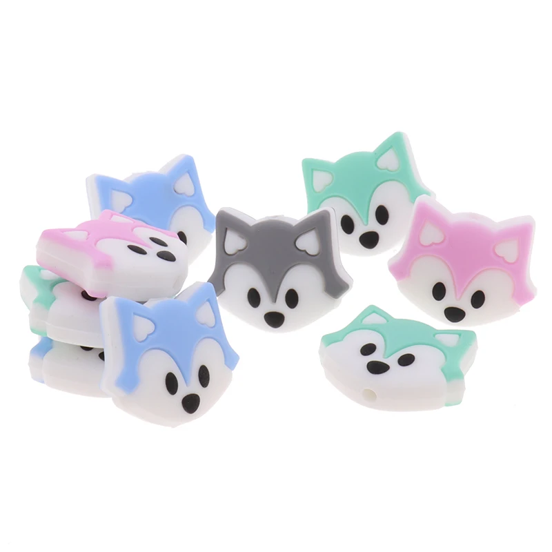 50 pz unicorno perle perline Silicone perline dentizione giocattoli bambino fai da te animale roditore Set Food Grade Silicone massaggiagengive