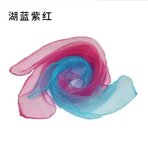 60x60cm Women Gradient Color Square Scarf Imitated Silk Scarves Girls Dancing Small Scarf Thin Chiffon Neckerchief