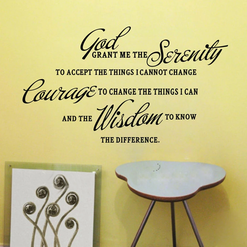 God grant me the wisdom to know..Classic famous sayings Vinyl Wall Quote stickers lettering home decor decals 0261